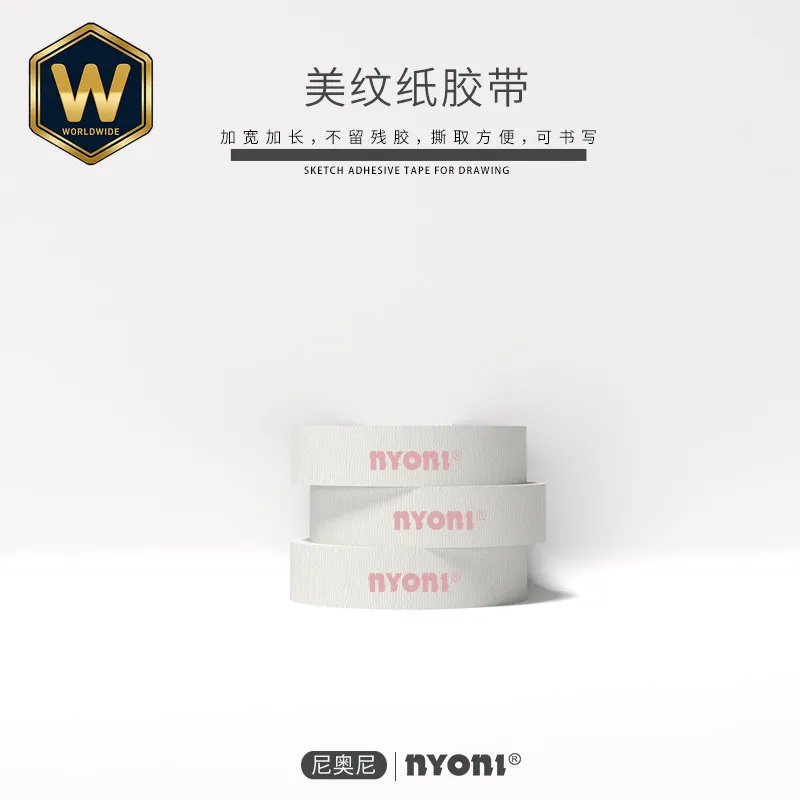 For Nioni Masking Tape 2.4cm Wide 15m Tearable Crepe Paper Tape for Painting Sketching Decoration