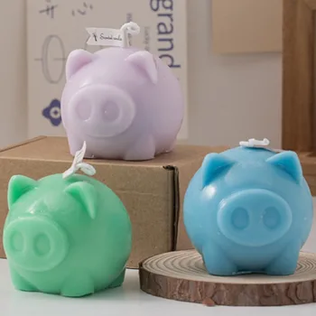 קריקטורה חזרזיר נרות סיליקון עובש בעלי החיים חזירים סבון שרף קריסטל עובש חמוד חזיר שוקולד ביצוע סט קרח מגש חדר דקור מתנה