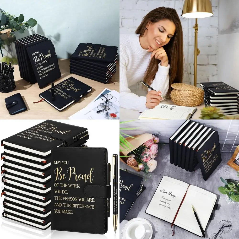 

Bulk A5 Leather Journals & Ballpoint Pens: 28-Piece Team Appreciation Gifts for Christmas, Students, Teachers, and Volunteers