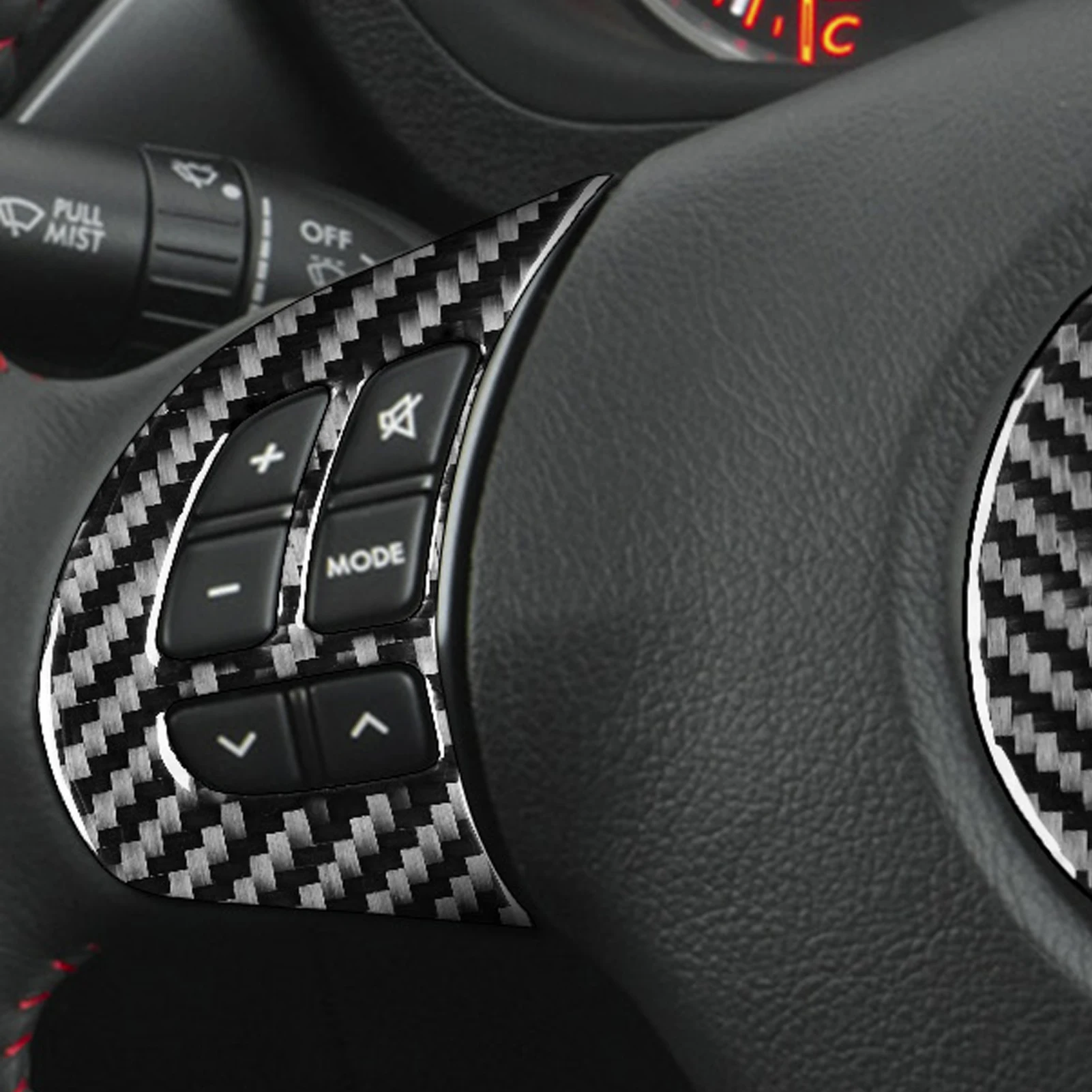 Real Carbon Fiber Steering Wheel Gear Shift Center Contral Panel Car Accessories Stickers For Subaru Impreza 2009 2010 2011