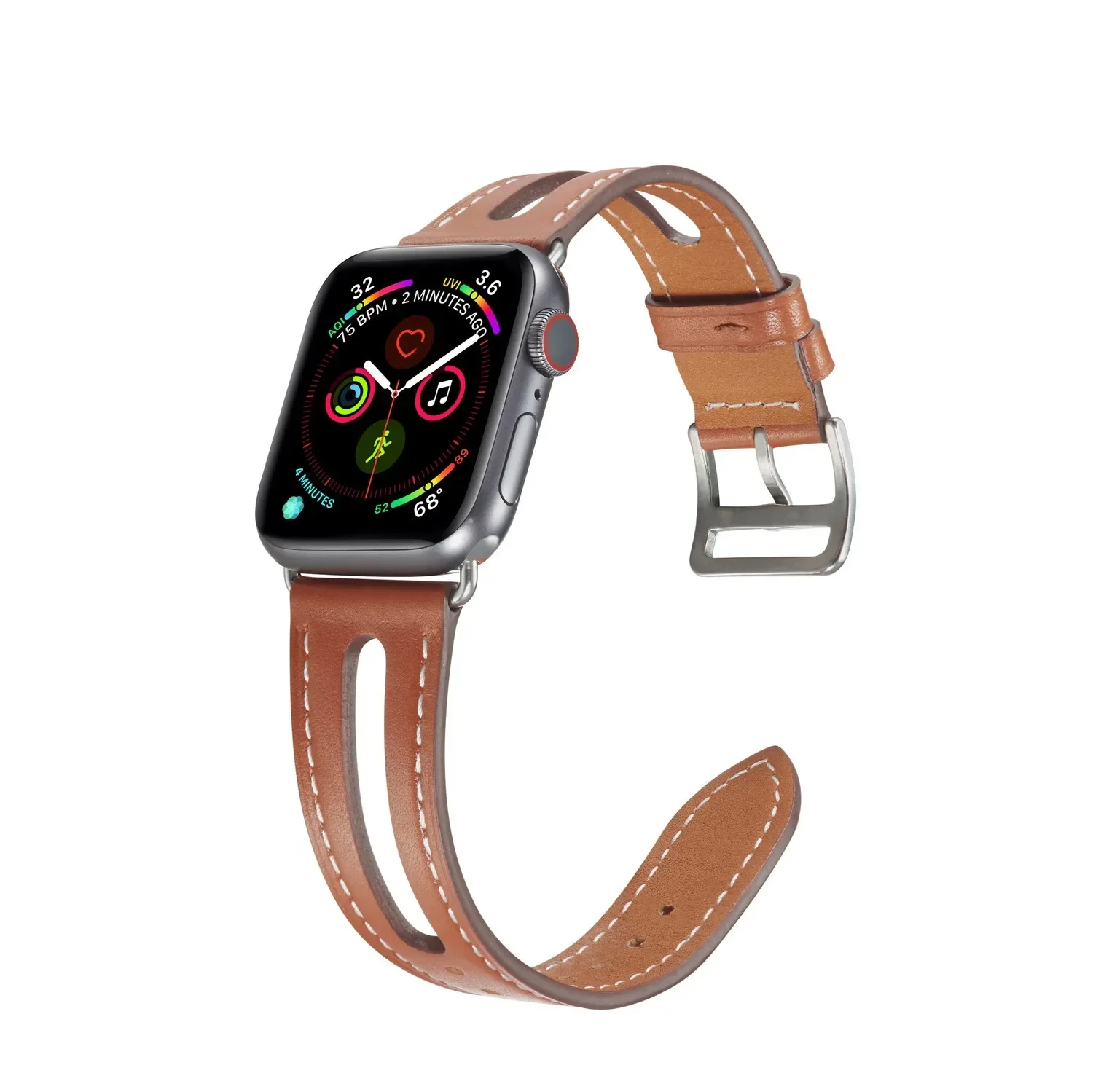 Correa calada de cuero para Apple Watch, pulsera de 49mm, 45mm, 41mm, 44mm, 46mm, 42mm, iWatch Ultra 10, 9, 8, 7, 6, 5, 4, SE