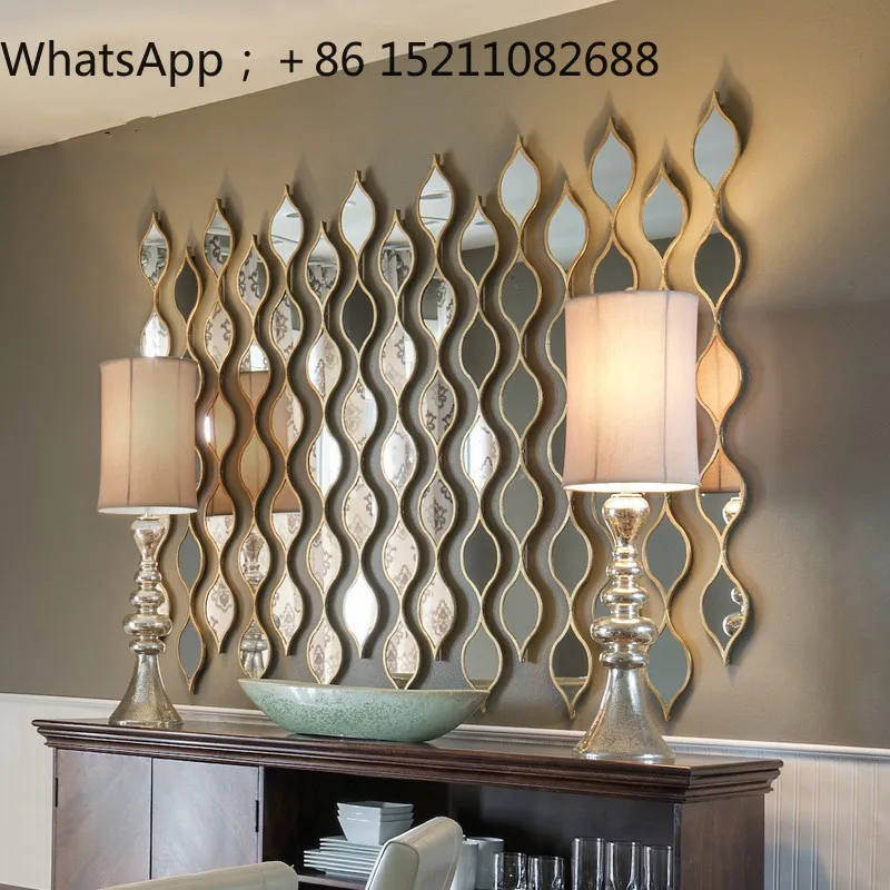 SCY living room decorative mirror entrance light luxury background wall classic hanging mirror creative strip combination mirror