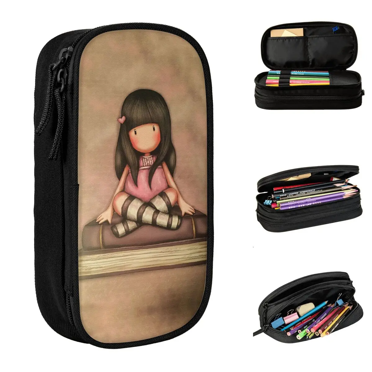 

Creative Santoro-Gorjuss Doll Pencil Cases Cartoon Pencilcases Pen Holder Large Storage Bags Students School Gifts Stationery