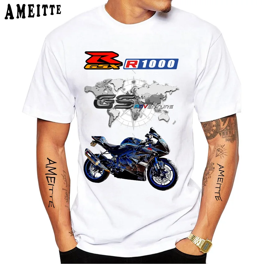 GSXR R1000 GS Adventure Motorcycle Legend T-Shirt Summer Men Short Sleeve Man White Casual T-shirt Hip Hop Boy Riding Sport Tees