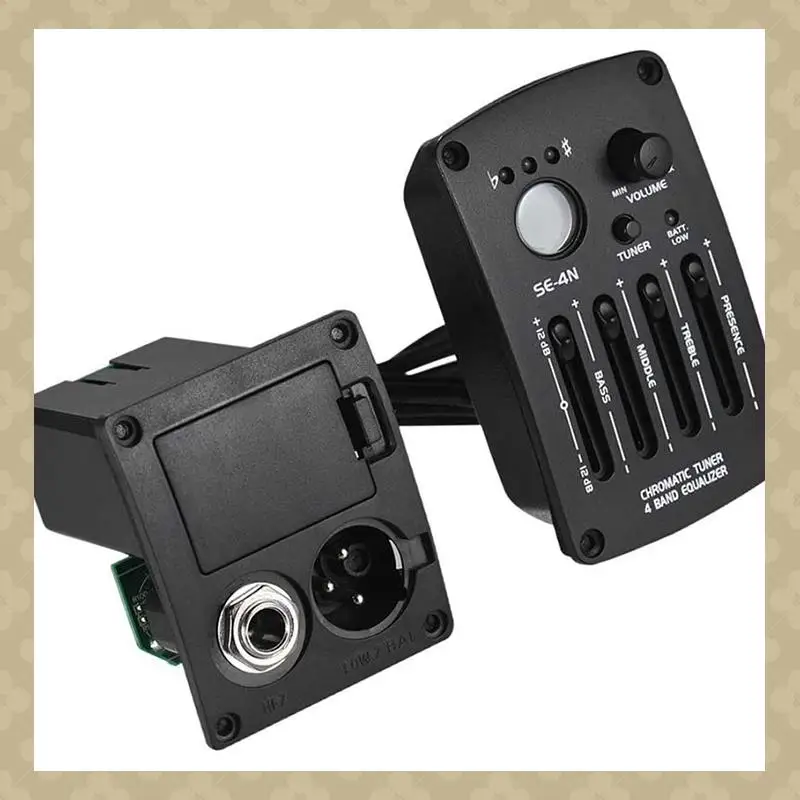 

ABST Acoustic Guitar Preamp SE-4N 4 Bands EQ Equalizer Pickup Guitarra Preamp Piezo Pickup With LCD Tuner Guitar Parts & Accesso