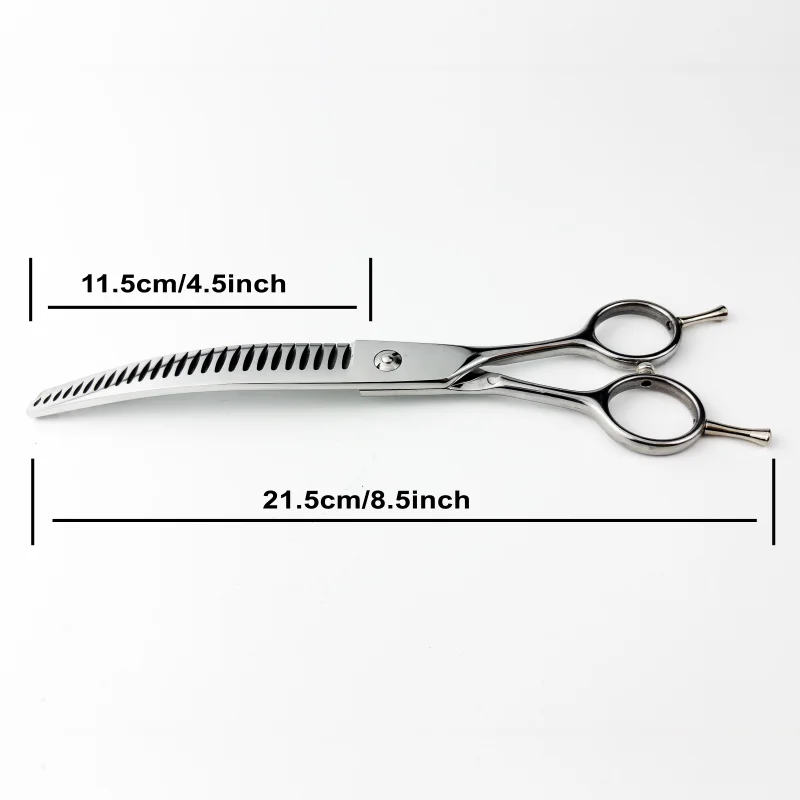 wingsbro 8/7 Inches Dogs Curved Grooming Scissors, High Quality Professional Pet Curved Big Shark Scissors Dogs Hair Trimming - view 4