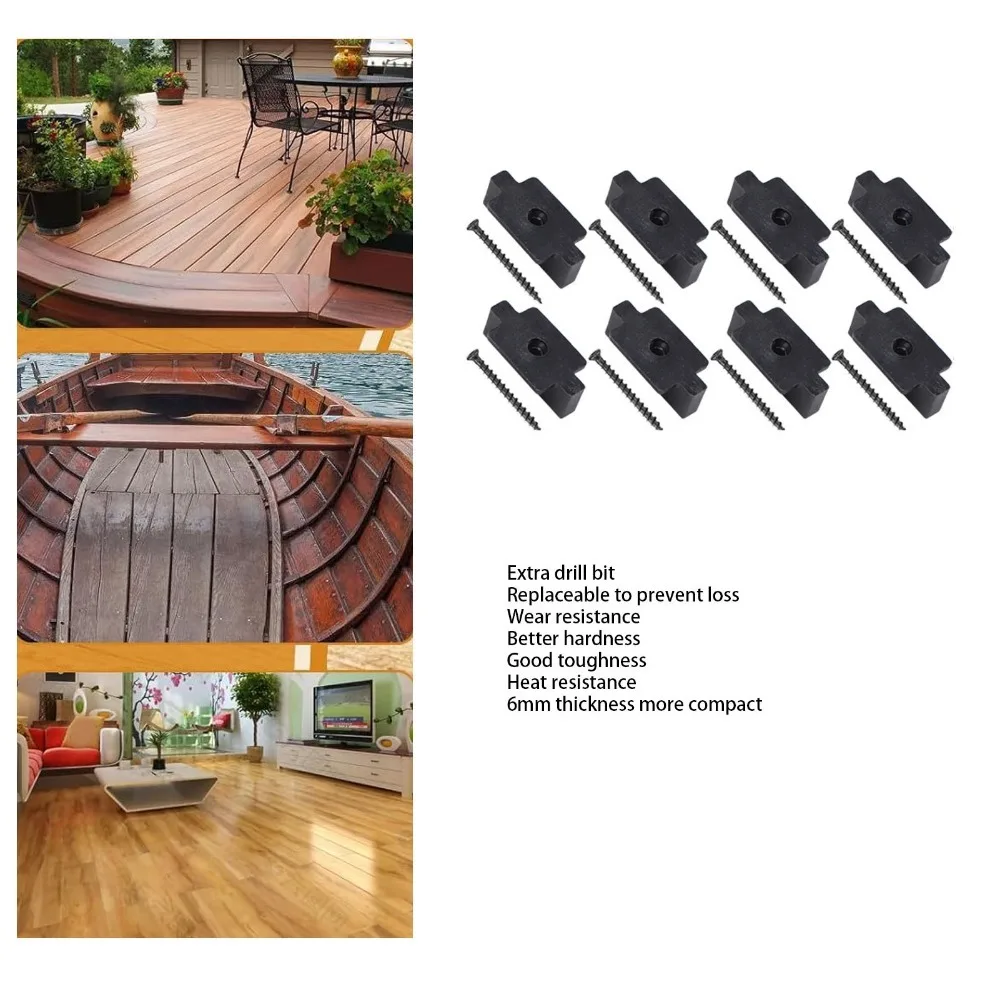 100pcs Nylon Deck Fastener Clips With Metal Screws Easy Installation Hidden Deck Fasteners Composite Decking Clips Deck Board