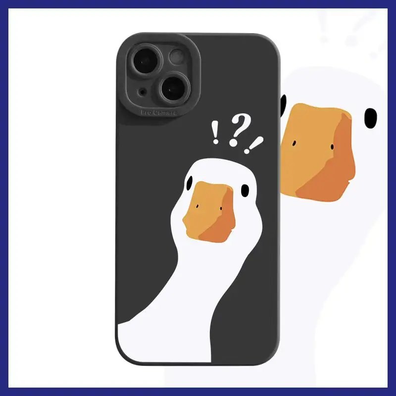 Question Mark Duck Case For iPhone 13 Case Silicon For iPhone 11 12 13 Pro Max XR 7 8 11 Pro X XS Max Plus Mini  Phone Cover