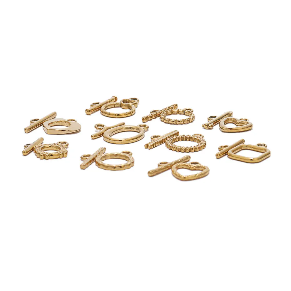 4 Sets Stainless Steel Irregular OT Clasps Bracelet Toggle Clasp Connectors for DIY Bracelet Necklace Jewelry Making Wholesale