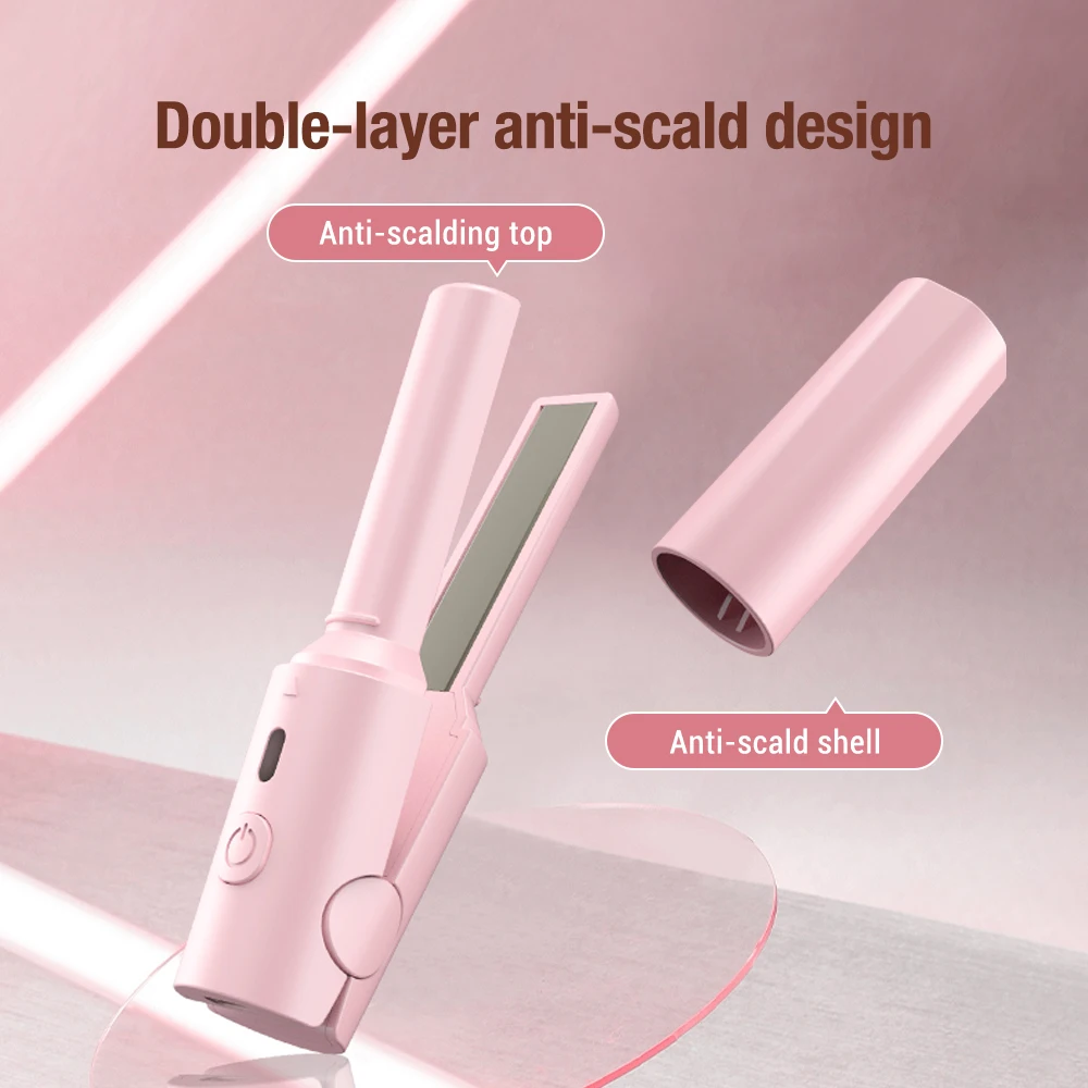 Portable Hair Straightener Mini Curling Iron Women Ceramic Straightening Styling Tools Curling and Straightened Dual-use Splint