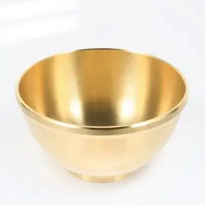 Authentic Tibetan Copper Offering Bowl Smooth Polished Edges Multi Use Ritual Bowl for Home Temple Worship Water Rice Storage