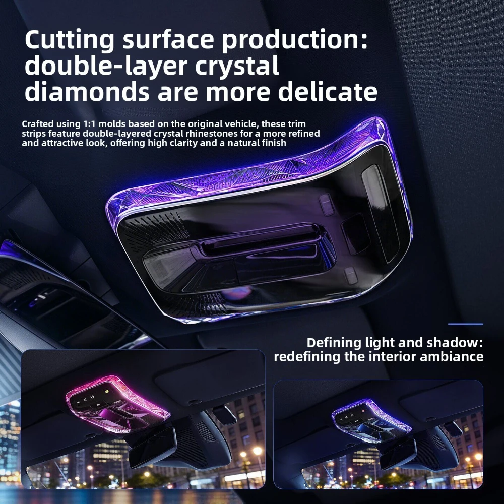 

Crystal Reading Light Trim Decorative Frame For Mercedes-Benz S/E/C-Class GLC GLE EQS EQE E200 E220d E300 C180 C200 C300 GLC200