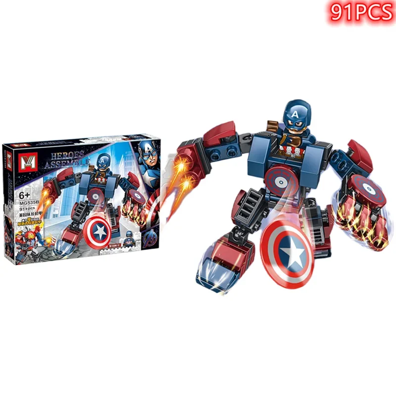 Disney Building Blocks Mini Model Figures Compatible Spiderman Iron Man Venom Captain Hawk Deadpool Technic Armor City Gift Toys