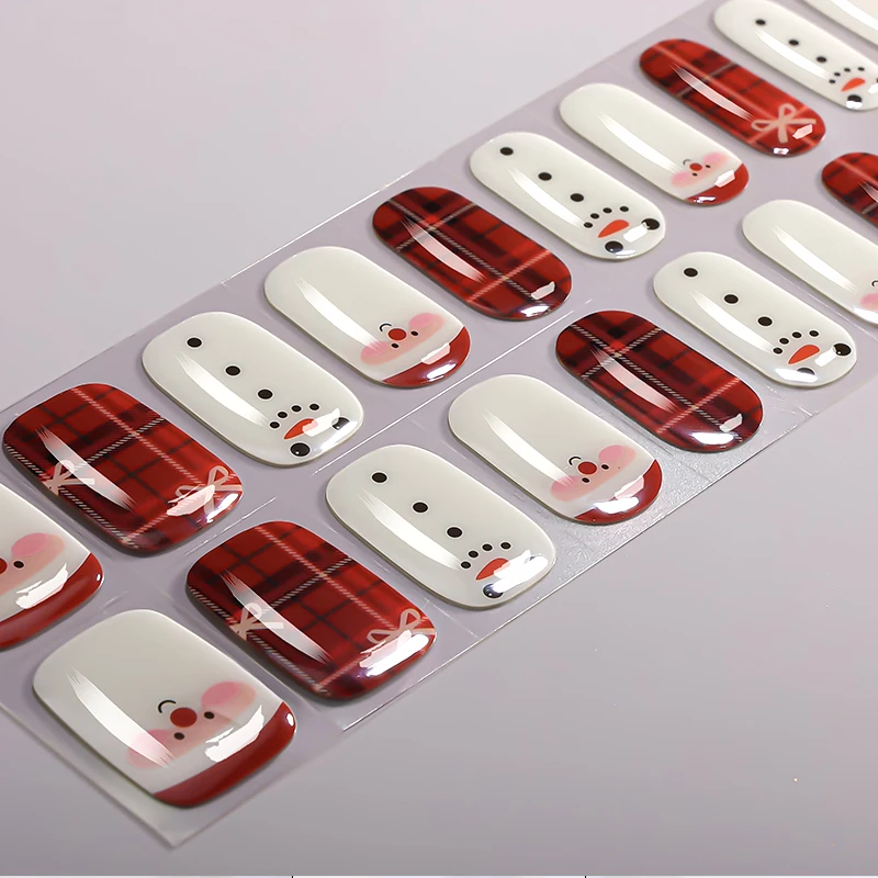 

22Tips Glitter Leopard UV-Free Gel Nail Sticker French Full Cover Long Lasting Gel Polish Nail Strips DIY Manicure Decoration