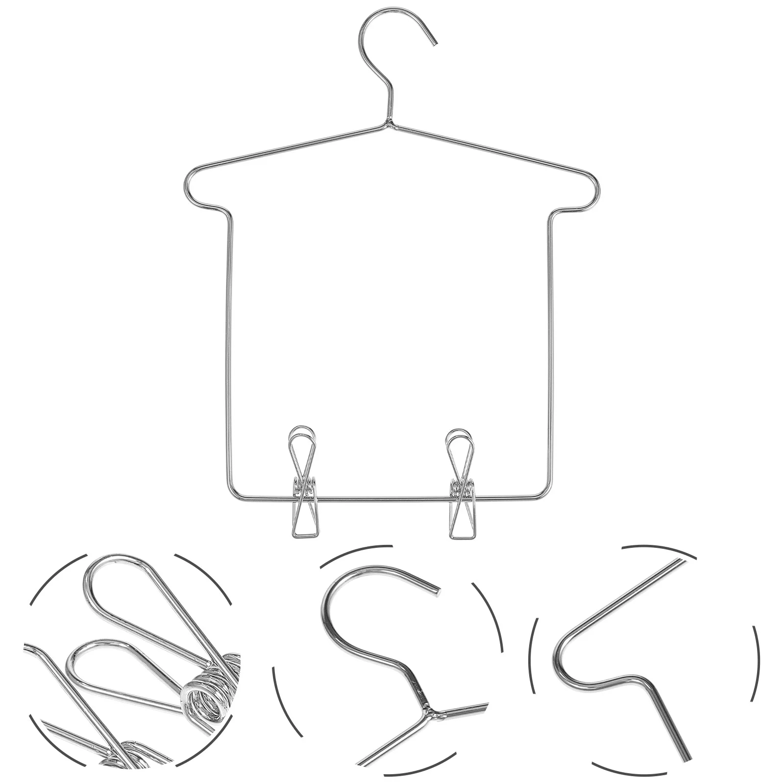 Mini-Kleiderbügel für Kleidung, 45,7 cm, Baby-Kleiderbügel mit Clips, Metall-Hemdenständer, kleine Ständer, Puppenhaus-Dekor, Möbelset