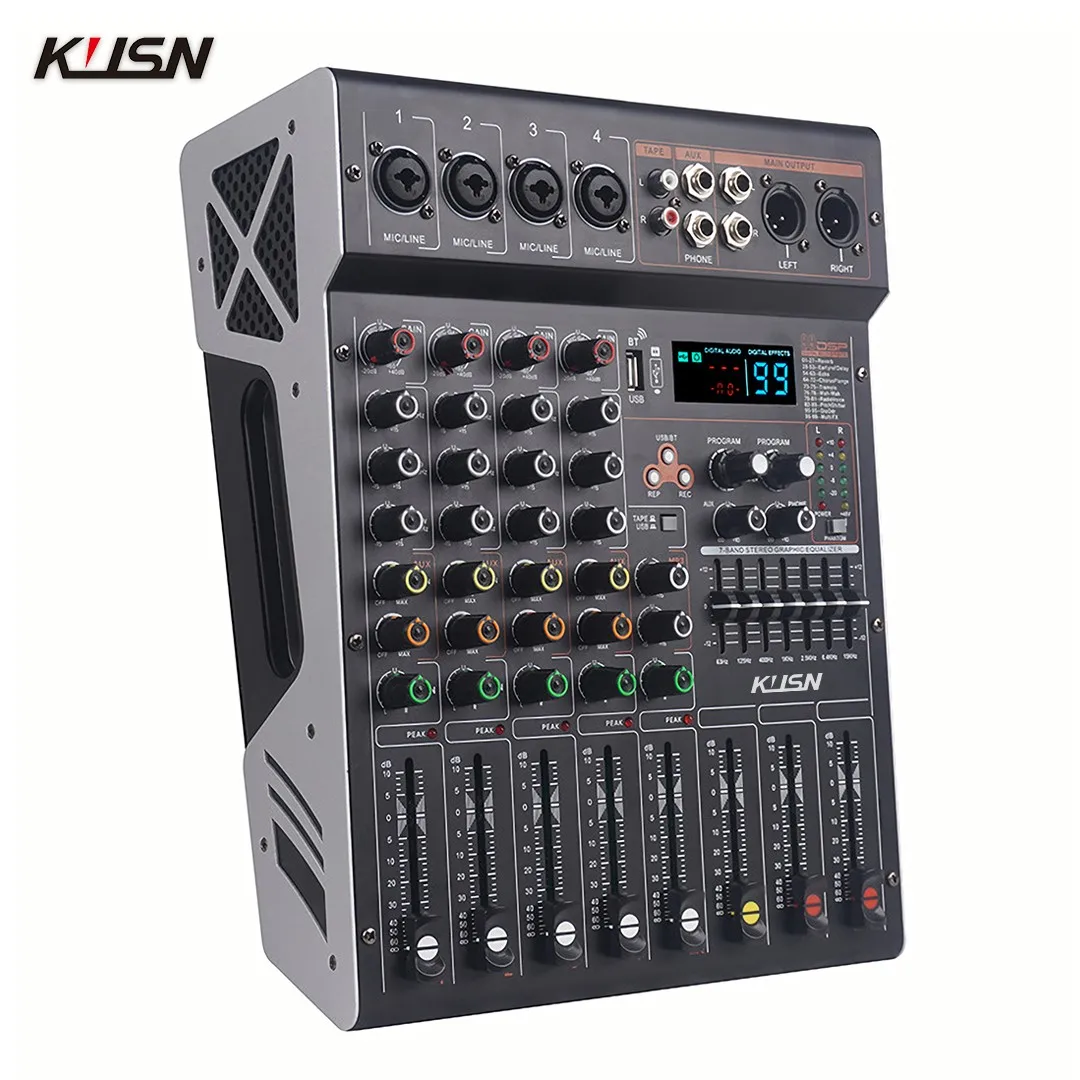 4 Channel Amplifier Mixer 99 DSP Digital Professional Powered Audio Mixing Console Soundcraft Sound Mixer with Bluetooth USB