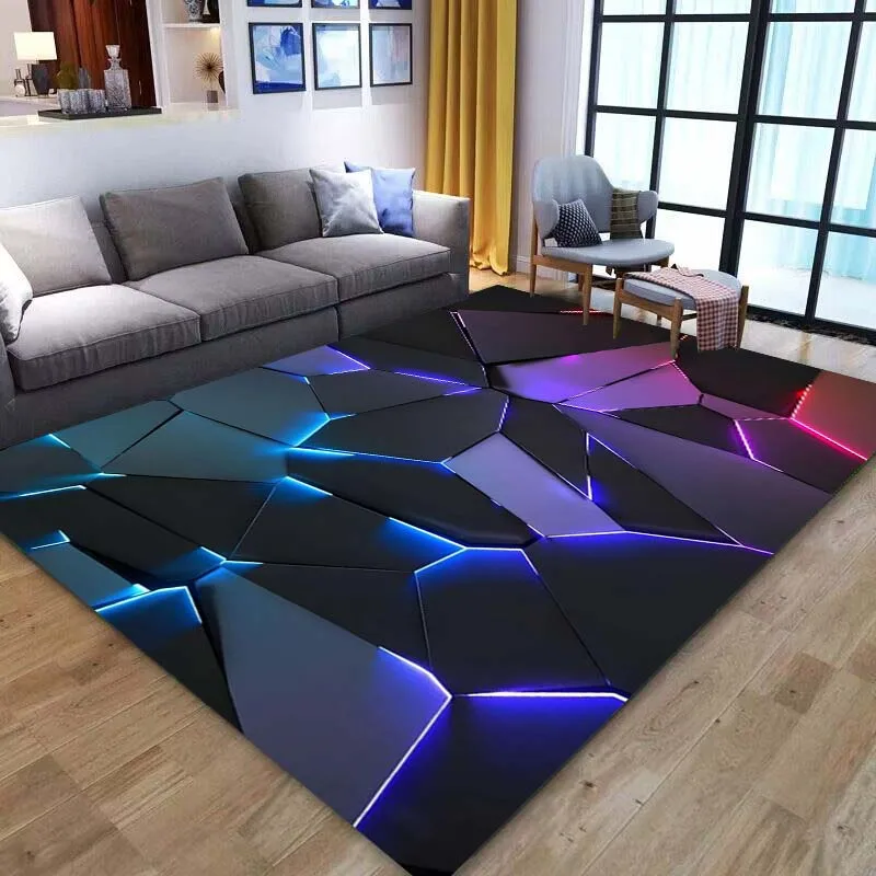 Vikama 3D Visual Stereo Crystal Velvet Carpet Home Living Room Bedroom Cloakroom Carpet Gaming Room Decorative Floor Mat