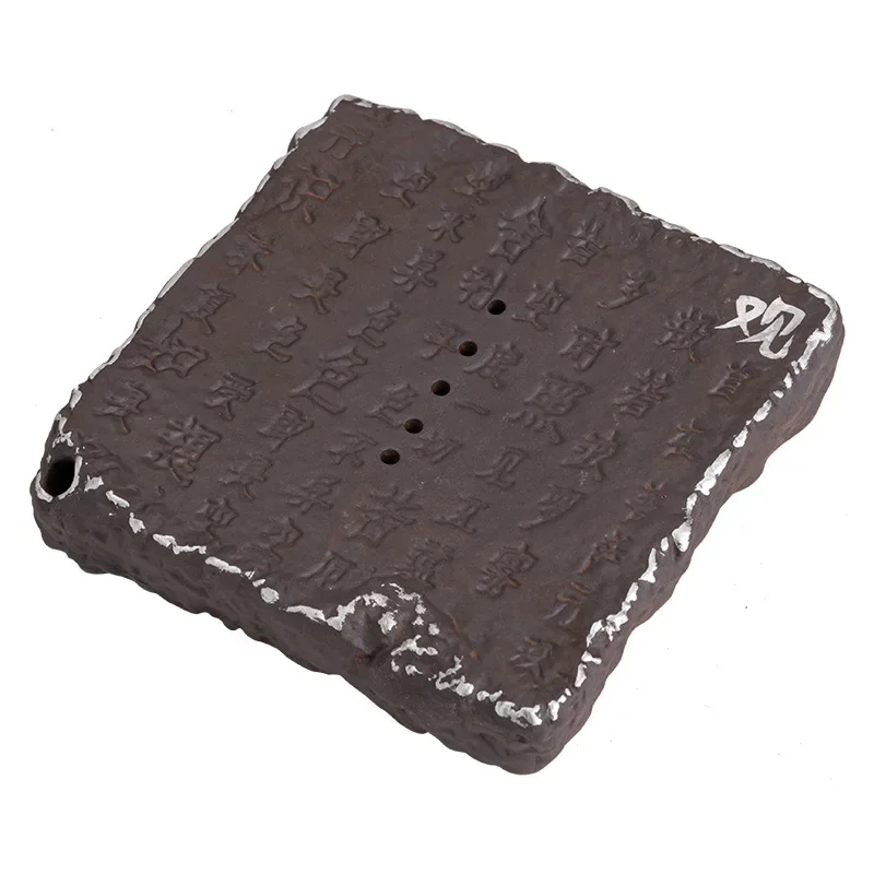 Empty Zhai Stoneware Heart Sutra Pot Tray Tea Utensils Ceramic Pot Tea Tray Dry Pour Table Tea Holder Kettle Mat Saving Plate view 5