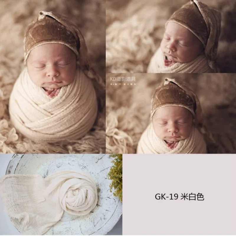 Newborn Photography Props Simple Solid Color Shooting Backdrop Blanket Soft Seersucker Wrap Studio Baby Photoshoot Blankets