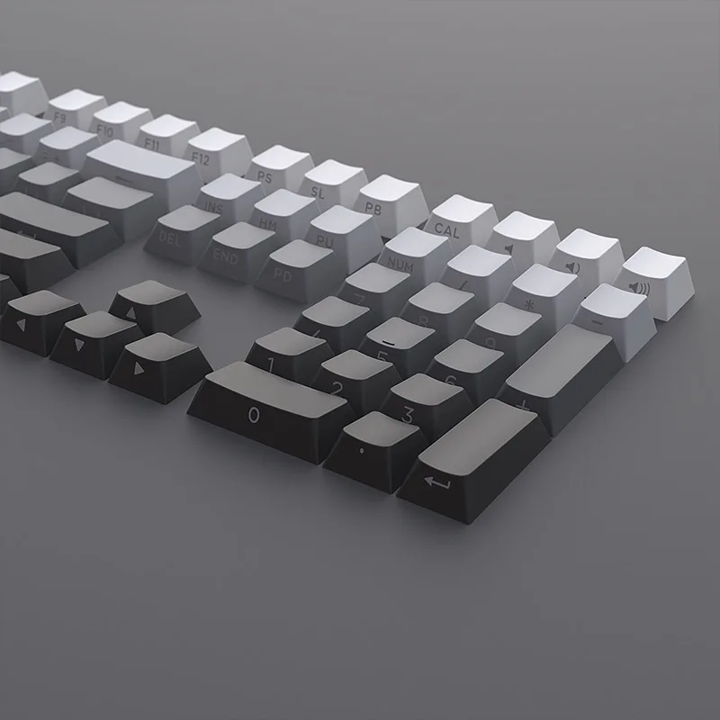 Keycaps high appearance spot polar day gradient side engraving 133 key mechanical keycaps PBT two-color injection molding