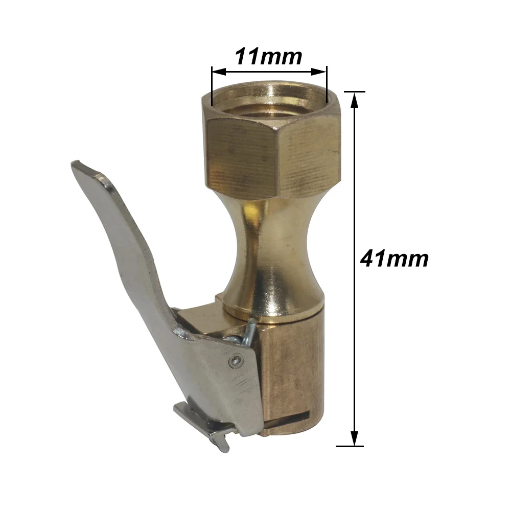 Car Tire Valve Connector Air Chuck Inflator Pump Adapter Brass Head Clamp Motorcycle Bike Tyre Quick Nozzle Clip thread 11mm