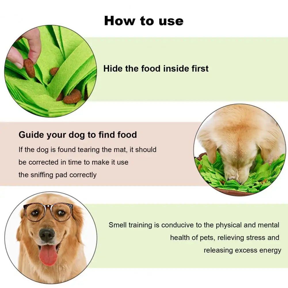 

Pet Mat Pet Snuffle Mat Feeding Puzzle Toy Set for Dogs Cats Portable Non-slip Design Encourages Natural for Indoor for Dogs