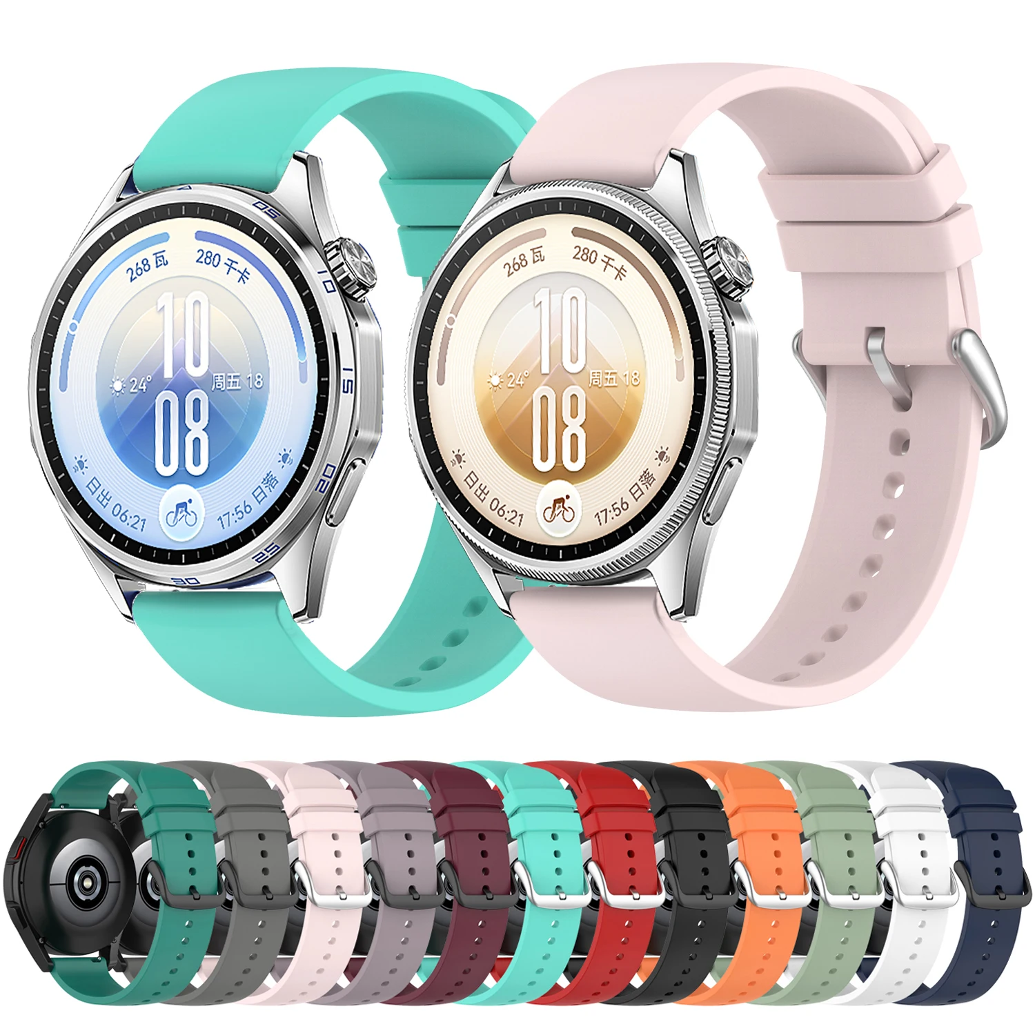 20/22mm Rubber Strap For HUAWEI WATCH GT7 GT7 Pro GT6 GT6 Pro GT5 GT4 46mm GT 3 2 42mm Smartwatch Band for Watch 5 4 3 Bracelet