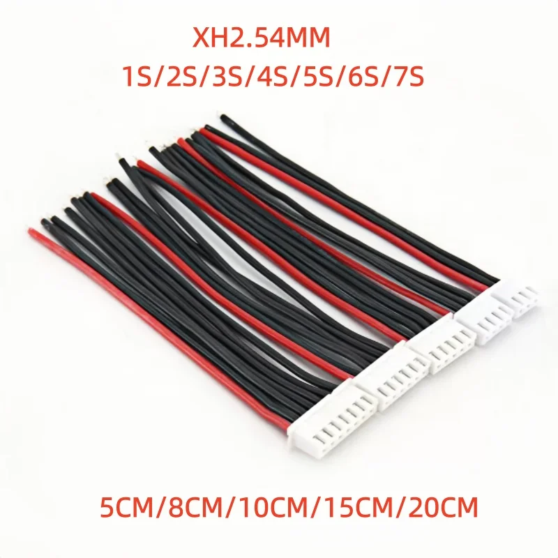 5Pcs JST XH XH2.54 Battery Charger Plug Cable Connectors Set 1s-7s Various Lengths 5cm-20cm Silicone Wire for Electronic Compone