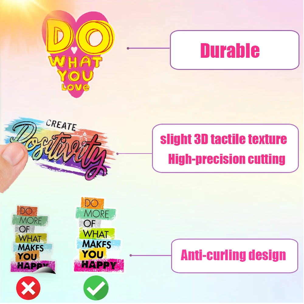 50 szt. Przezroczystych Naklejek Motywacyjnych Inspirujących dla Nastolatków i Uczniów, Naklejki Pozytywne na Butelki z Wodą, Naklejki na Laptopa, Zestaw