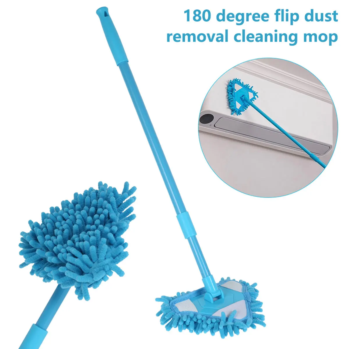 

Cleaning Mop 180° Rotatable Triangle Mop Wall Scrubber, Cleaning Washer Tool for Clean Walls,Floors Wall Ceiling Bed Bottom