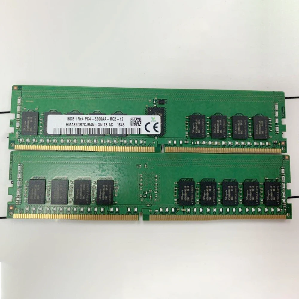 1PCS Voor SK Hynix RAM 16GB 16G 1RX4 PC4-3200AA ECC REG HMA82GR7CJR4N-XN Geheugen