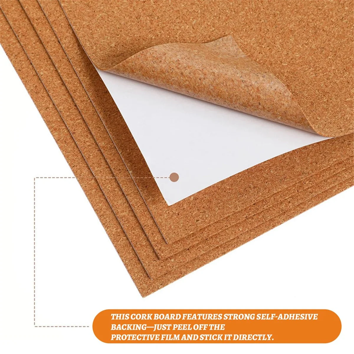 A13M 코르크보드 8매 세트, 자가 접착, 두께 1mm, 30x21cm, 코르크 벽/바닥 장식용 핀보드, DIY 코르크보드