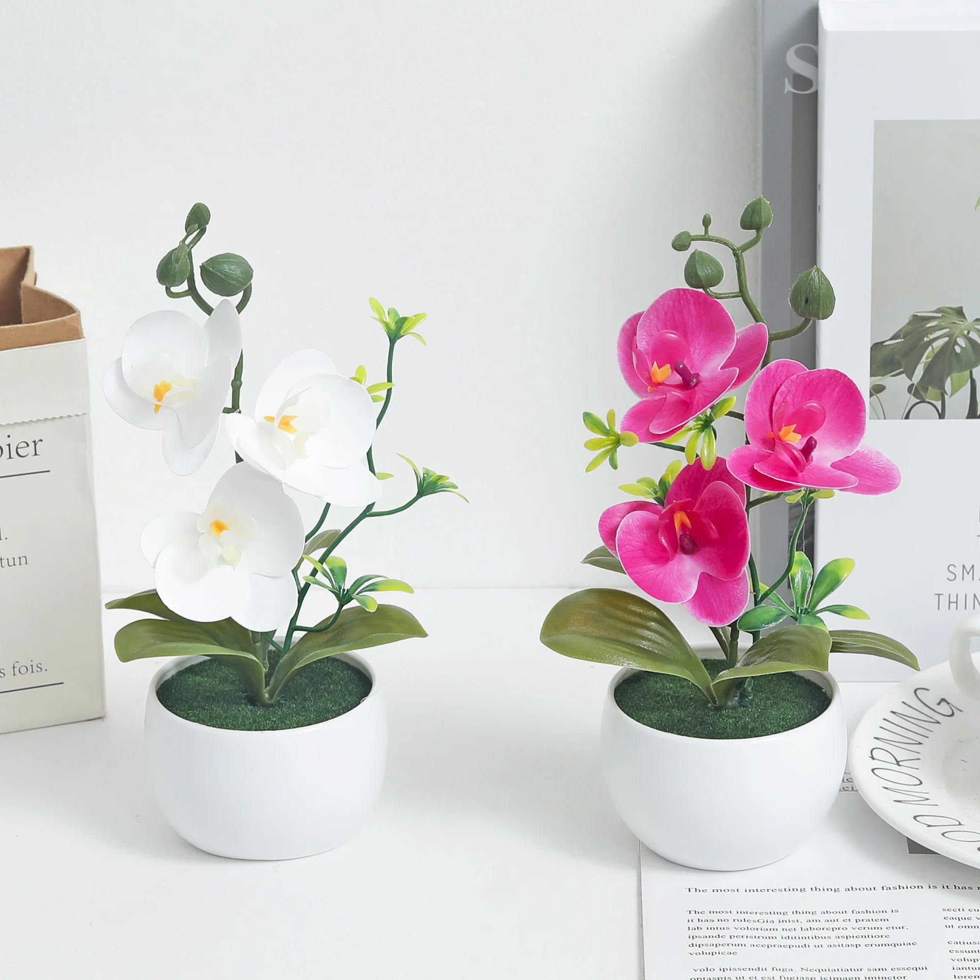 فراشة السحلية بوعاء الزهور الاصطناعية بونساي الأواني النباتات المنزل داخلي في الهواء الطلق مكتب الزفاف الديكور بونساي الزهور