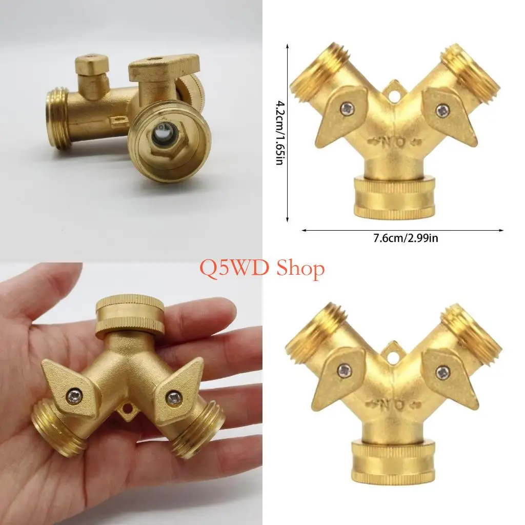 

Q5WD Прочный латунный Y-разъем для садового шланга с двойными клапанами регулирования давления, 2 клапана, модернизация адаптера