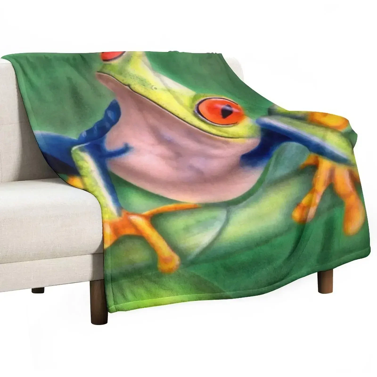 

red-eyed tree frog Throw Blanket Decorative Throw for sofa Retros Blankets