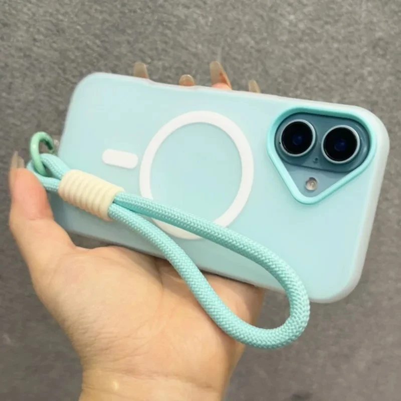 

Suitable for Apple 16 magnetic phone case hanging rope hand iPhone 15 Pro Max 13 all inclusive 14 protective case