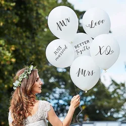 White Love Mr and Mrs Balloons, Just Married Latex Balloon, Wedding Photo Props, Decoration Proposal, 10