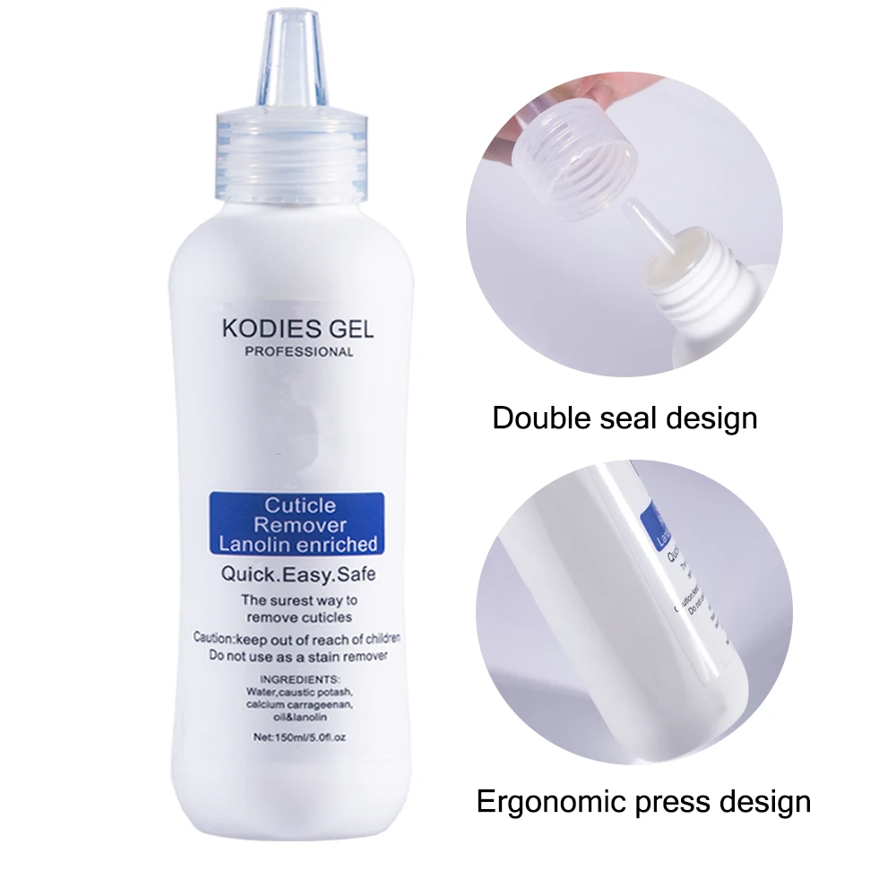 KODIES GEL 150ML Cuticle Remover Nail Gel Softener Moisturizing Strengthener Cuticle Remover Oil Cream Lanolin Enriched Liquid