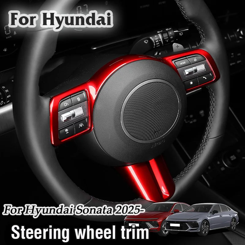 

For Hyundai Sonata 2025 2026 Car Steering Wheel Button Cover Trim Cover Decoration Sticker Frame Interior Accessories