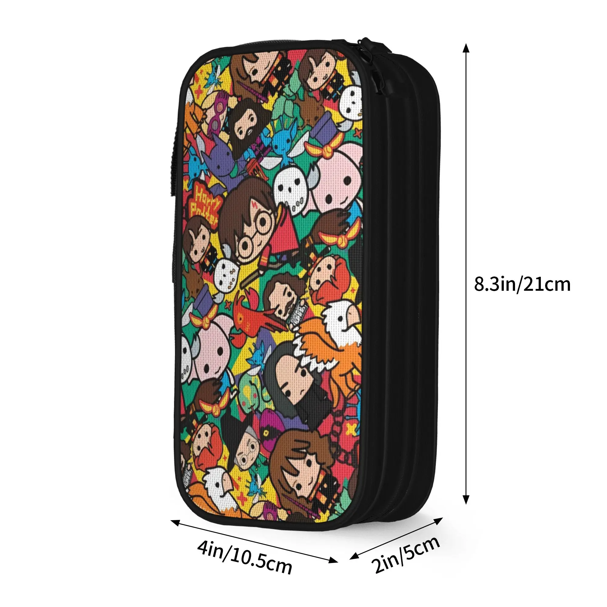 Large-capacity Pencil Pouch H-HP-P Harrys Potters Merch  Double Layer Pencil Box Girl Makeup Bags Gift view 4