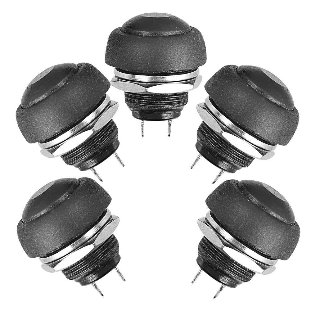

5pcs Waterproof Push Button Switch Black Home Appliances Replacement Reliable Push Button Switch Replacement Durable Easy