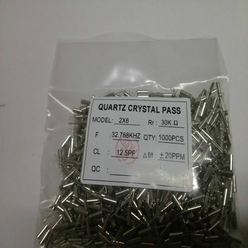 50pcs Original 2*6mm 206 Cylindrical Crystal Oscillator Column Oscillator 32.768KHZ/32.768K Crystal with 20PPM