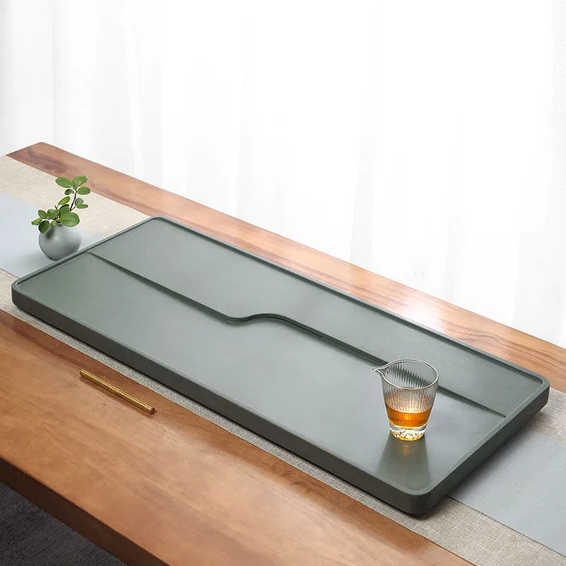 Chinese Stone Tea Tray Luxury Office Hospitality Tableware Rectangle Long Living Room Tea Tray Kitchen Bandejas Home Products