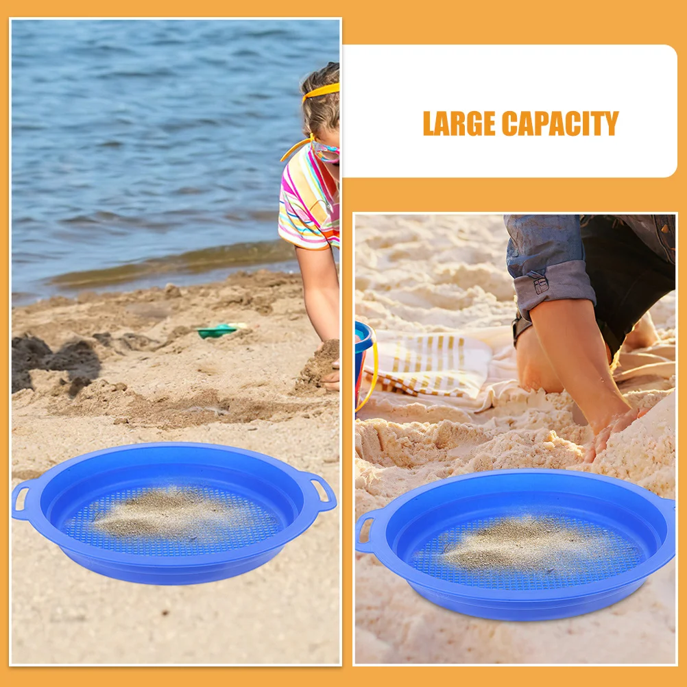 4 قطع من مصفاة رمل الشاطئ المحمولة، مصفاة شبكية بلاستيكية للاستكشاف في الهواء الطلق للأطفال، خفيفة الوزن وسهلة التنظيف #3