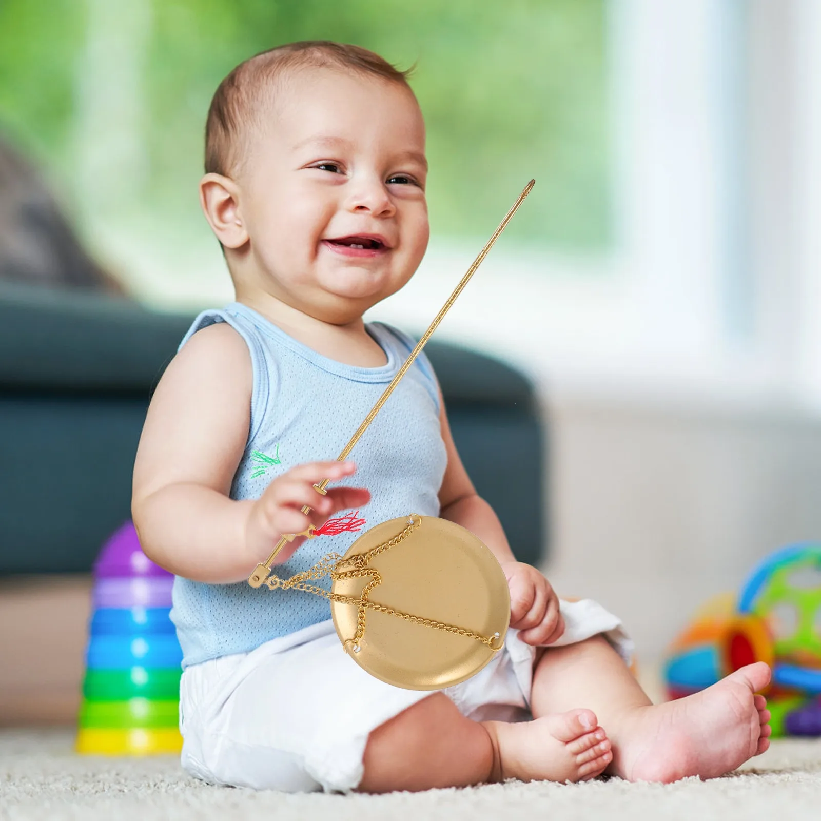 

1Pcs Simulation Gram Scale Baby Birthday Draw Lots Props Small Copper Scale One-Year-Old Catch Play Photography Decoration