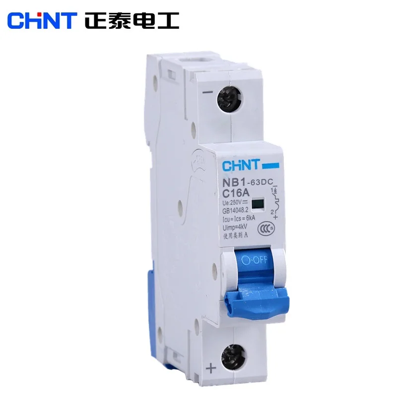 CHINT NB1-63DC 1P 2P MCB Mini DC Circuit Breaker DC 12V 24V 250V FOR PV ( Solar ) system 10A 16A 20A 32A 40A 63A CE