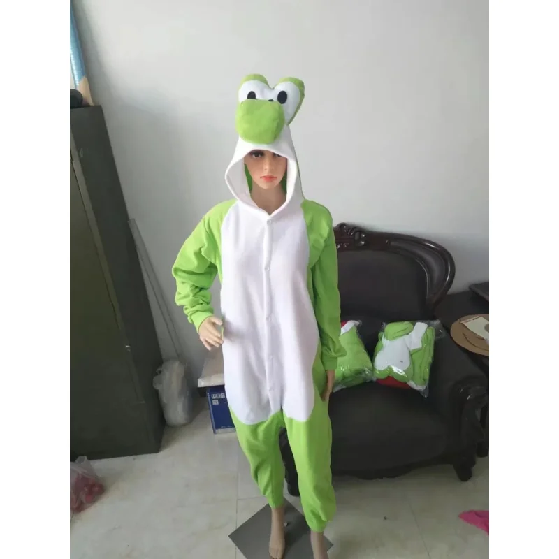 Adult Yoshi Onesies Pajamas Cartoon Pyjama Kigurumi Cosplay Costumes Sleepsuit Animal Sleepwear Male Pajamas