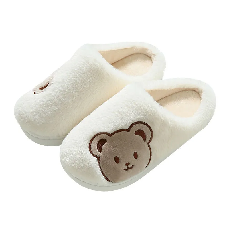 Pantofole in peluche orso per donna uomo moda Kawaii soffici pantofole invernali calde amanti Cartoon Teddy Bear House Shoes TG03