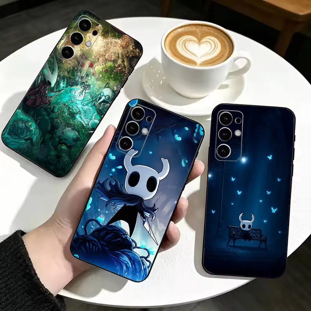 H-Hollow k-Knight Game  Soft Silicone Case for Samsung S26, S24, S21, S22, S23, S30, Ultra, Plus, FE, Lite-Black