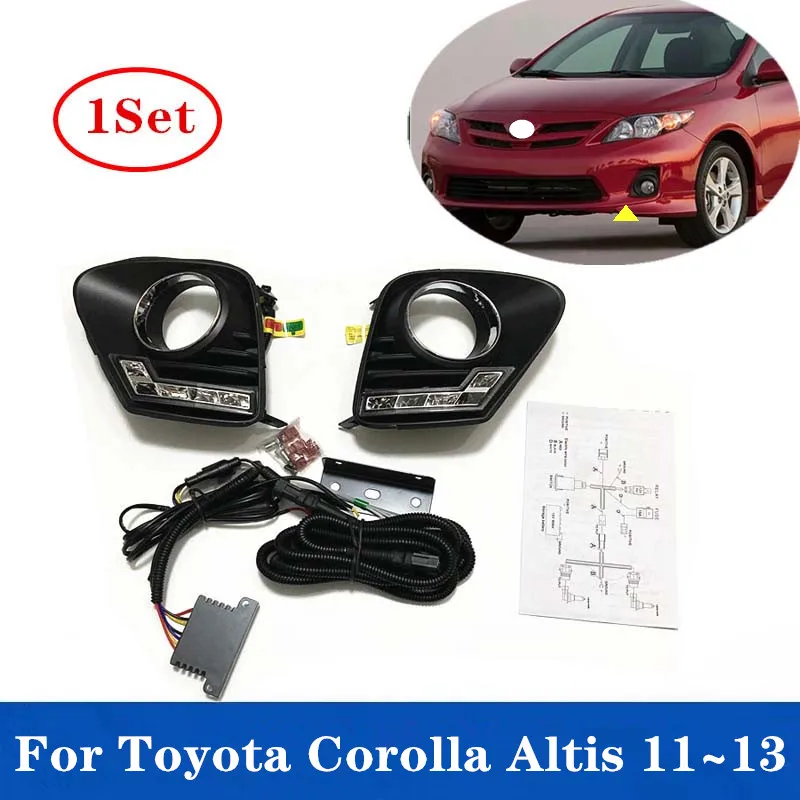 

1Set Auto LED Daytime Running Light Fog Lights DRL Driving Lam For Toyota Corolla Altis 2011 2012 2013